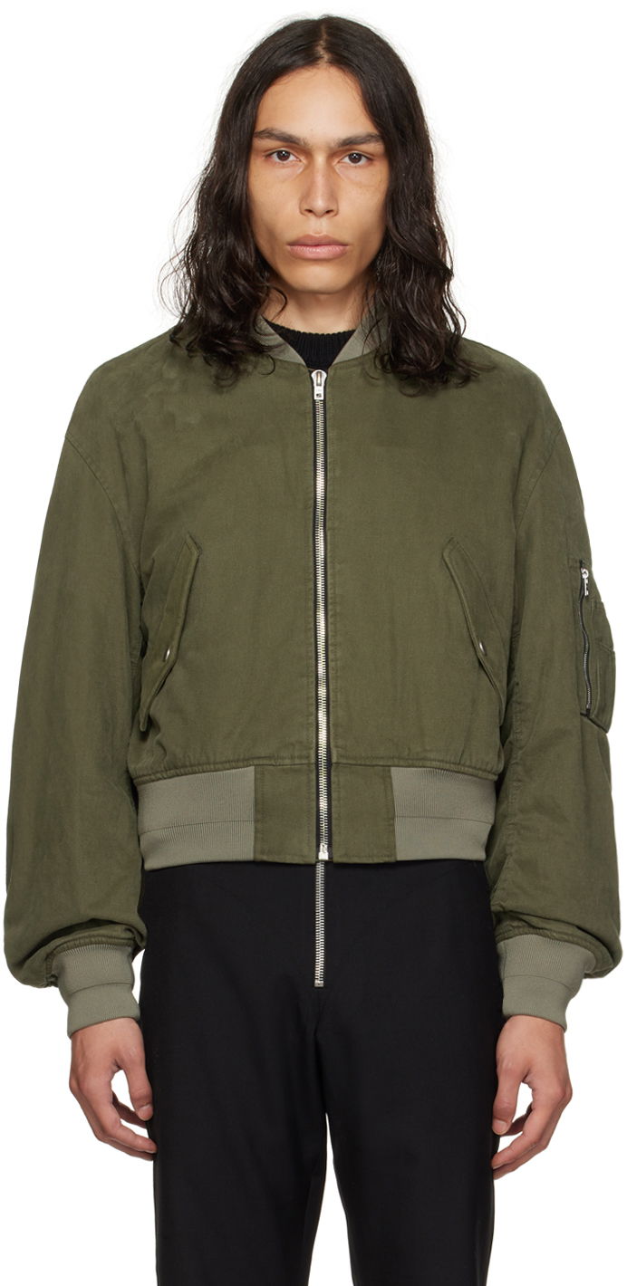 Bomber-takki We11done We11done Dropped Shoulder Bomber Jacket Vihreä | WD-JP3-23-014-U-KK