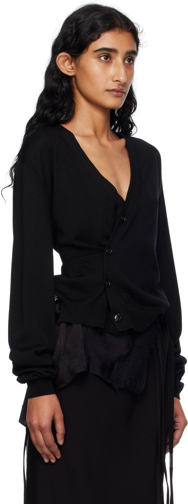 Villapaita Ann Demeulemeester Ann Demeulemeester Zofia Asymmetric Spliced Cardigan Musta | 2510-W-KN18-KN056-099, 1