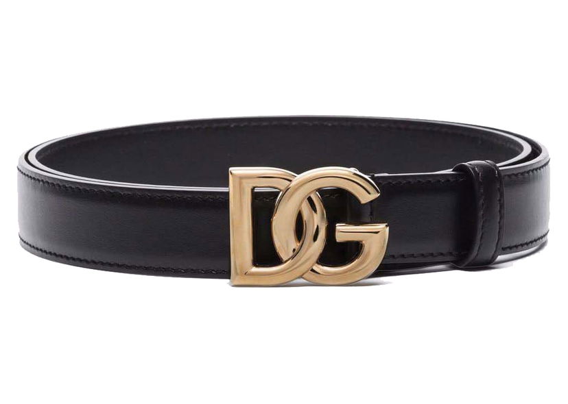 Vyöt Dolce & Gabbana Logo Buckle Leather Belt Black Musta | BE1447AW070