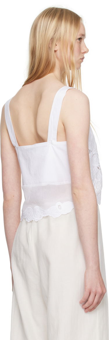 Crop top rag & bone Rag & Bone Clem Lace-Trim Poplin Tank Top Valkoinen | WAW25SA036LA36, 2
