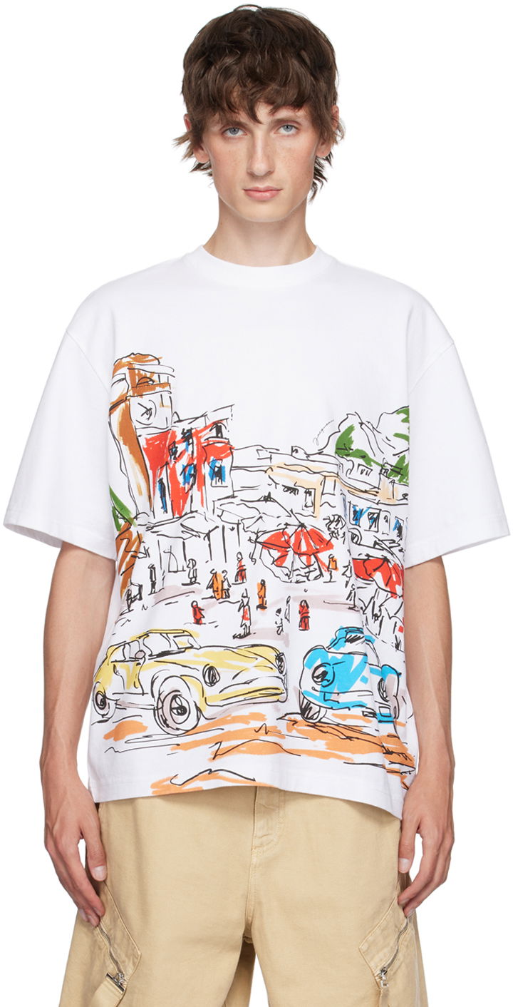 T-paita Jacquemus White La Casa 'Le t-shirt Largo' T-Shirt Valkoinen | 24H246JS272-2102