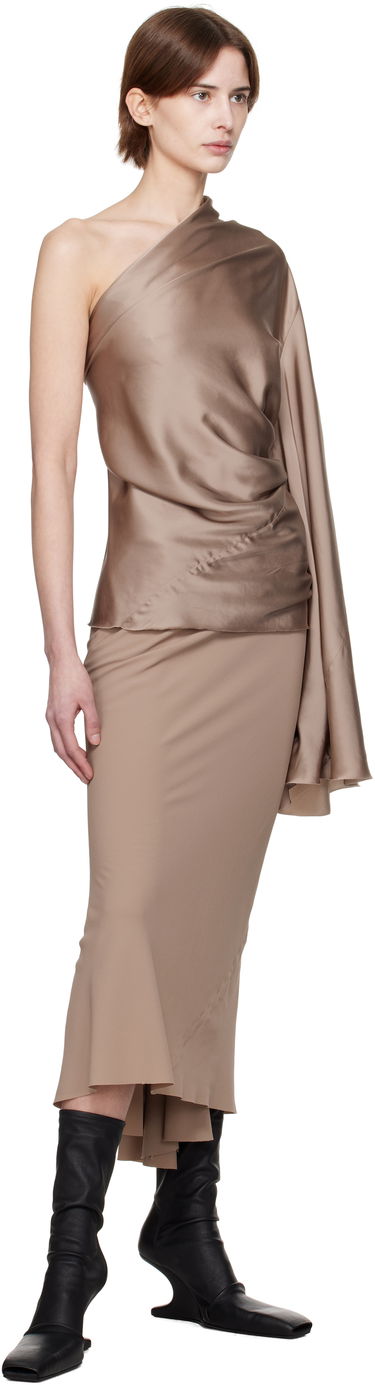Hame Rick Owens Rick Owens Hollywood Calf Bias Maxi Skirt Beige | RP01E7334 CC, 3