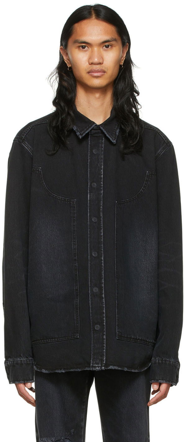 Paita We11done We11done Faded Denim Shirt Musta | WD-DB1-22-333-M-WB