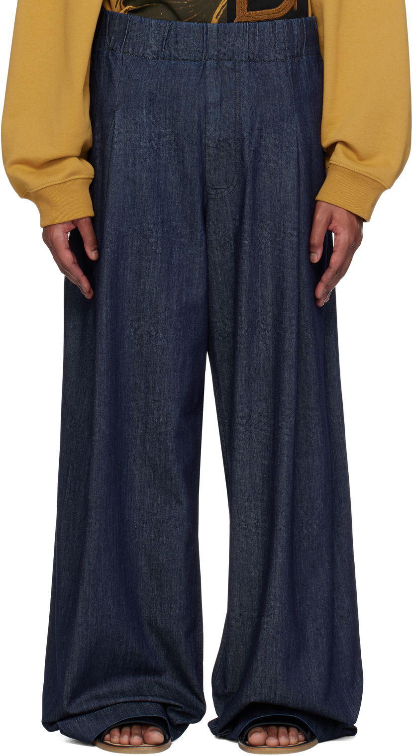 Housut Dries Van Noten Dries Van Noten Elasticated Wide-Leg Jeans Sininen | 251-020926-1553