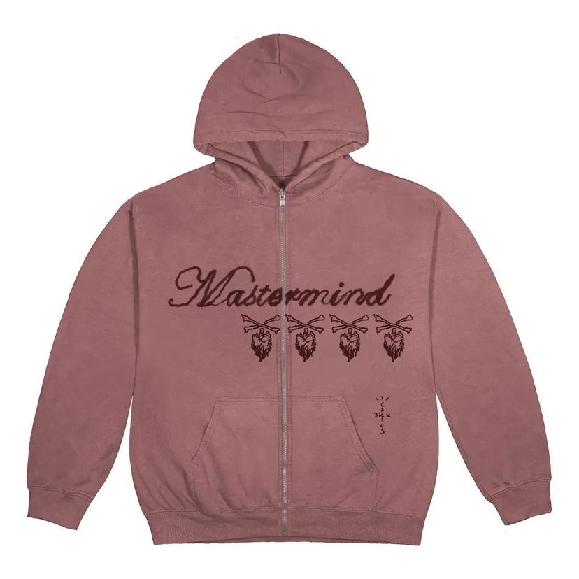 Huppari Cactus Jack by Travis Scott Cactus Jack x Mastermind Skull Zip-Up Hoodie Vaaleanpunainen | CJFM-HZ07