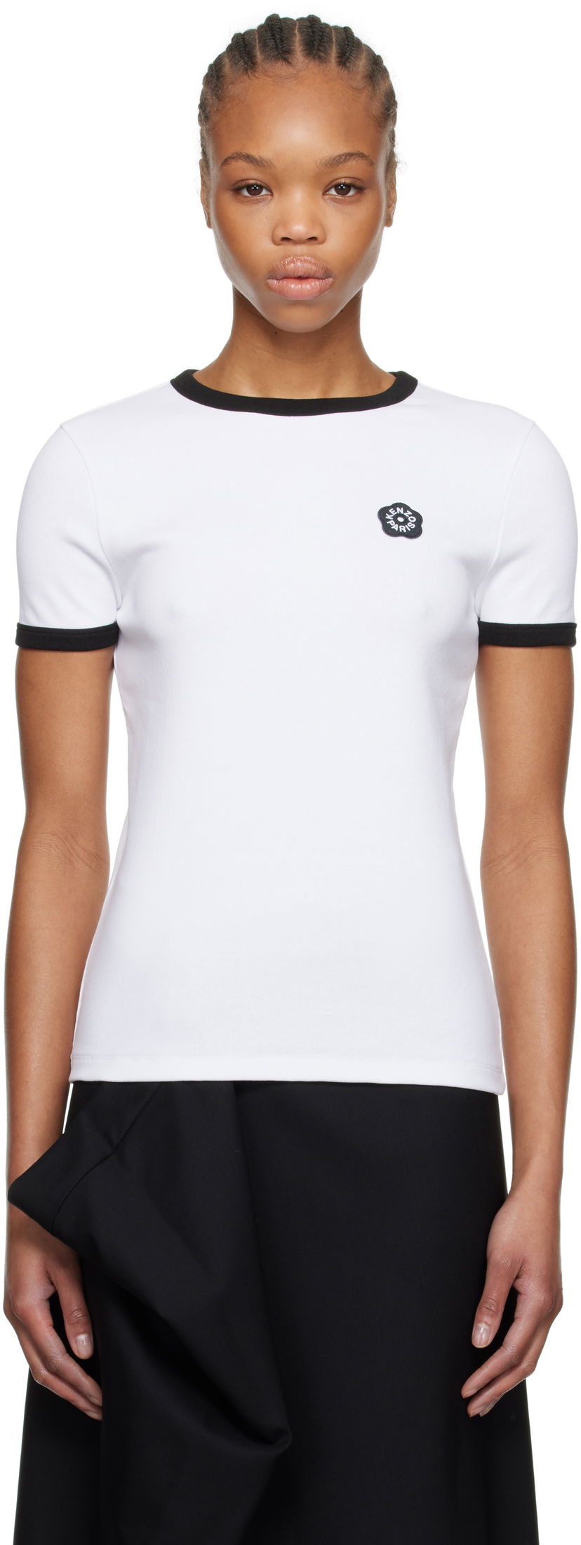 T-paita KENZO Kenzo Paris 'Boke Flower 2.0' Embroidered Rib T-Shirt Valkoinen | FF52TS1564SJ
