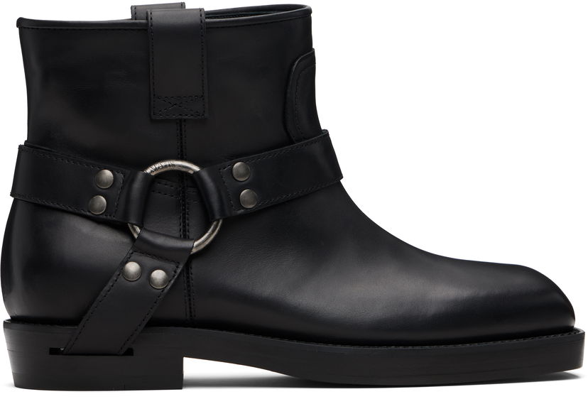 Tennarit ja kengät Balmain Balmain Calfskin Leather Biker Ankle Boots Musta | FM1TE365LVIT