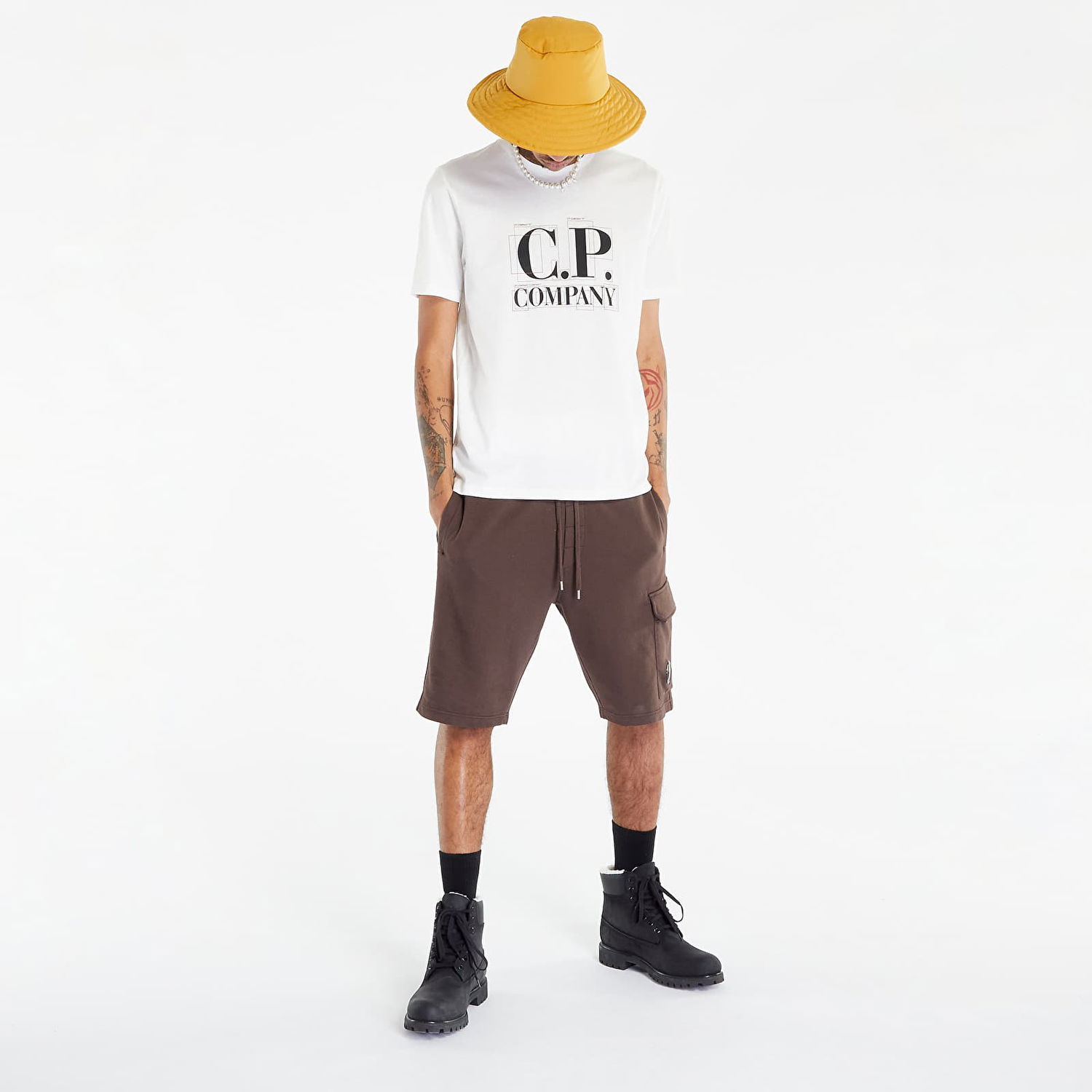 Shortsit C.P. Company Light Fleece Regular Cargo Shorts Ruskea | 14CMSB021A002246G-365, 0