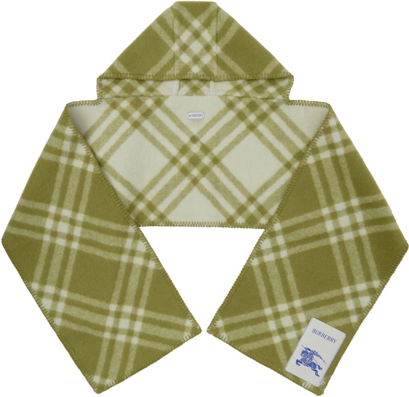 Huivi Burberry Check Hooded Scarf Vihreä | 8101359