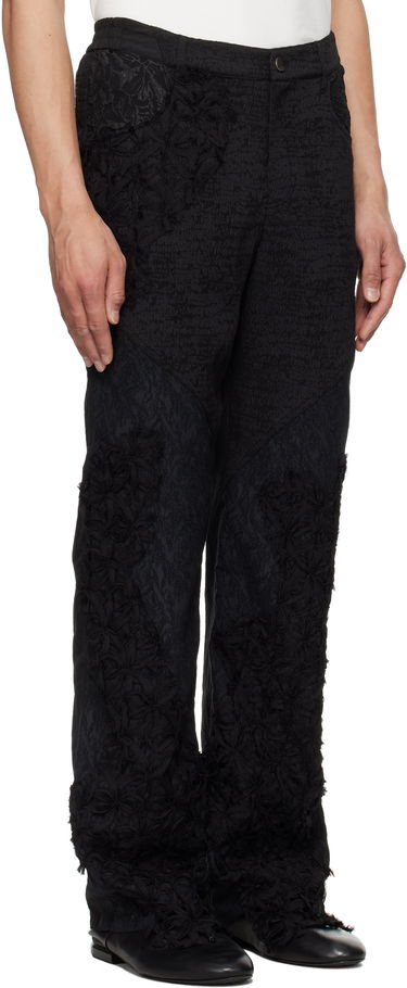 Housut ADER ERROR ADER error Product. 90 Floral Appliqué Trousers Musta | BO01SSBT0106BK, 1