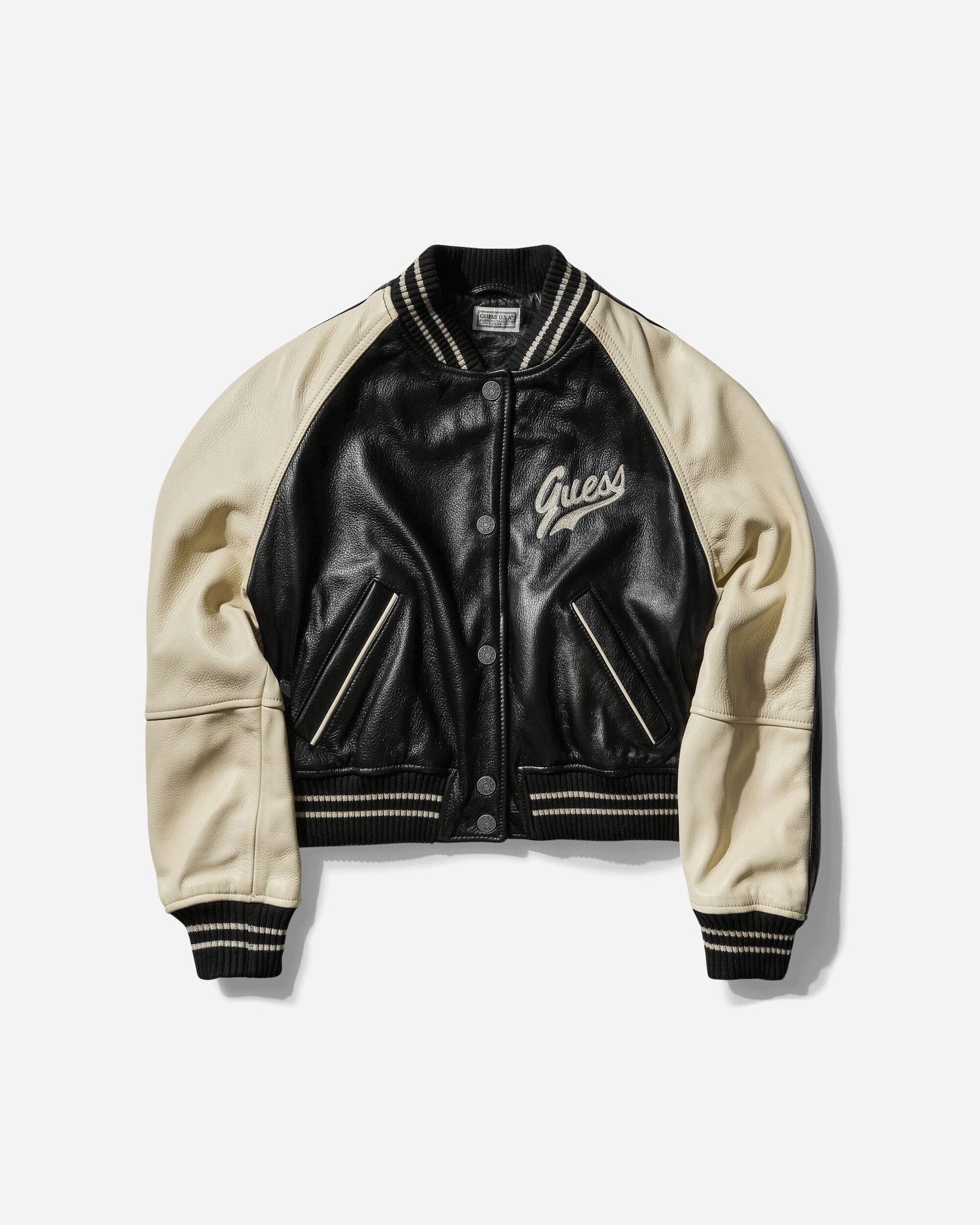 Bomber-takki GUESS Varsity Leather Jacket Musta | W4BN20L0UT0 JTMU, 0