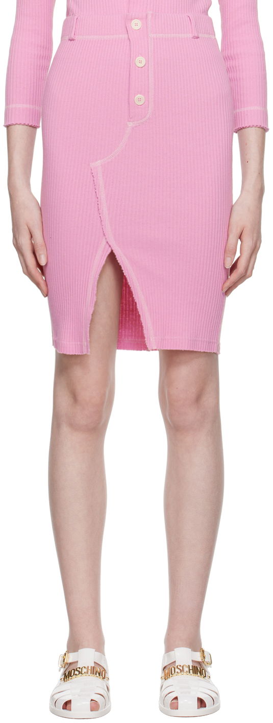 Hame Moschino Moschino Jeans Vented Midi Skirt Vaaleanpunainen | 0112 8266