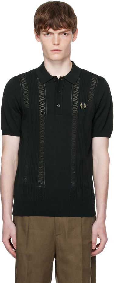 Poolopaita Fred Perry Fred Perry Pointelle Panel Knitted Polo Vihreä | K9750, 0