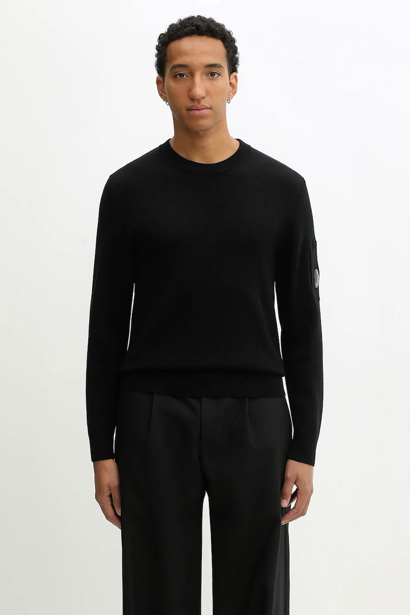 Villapaita C.P. Company Crew Neck Wool Blend Sweater Musta | 19CMKN200A006595A