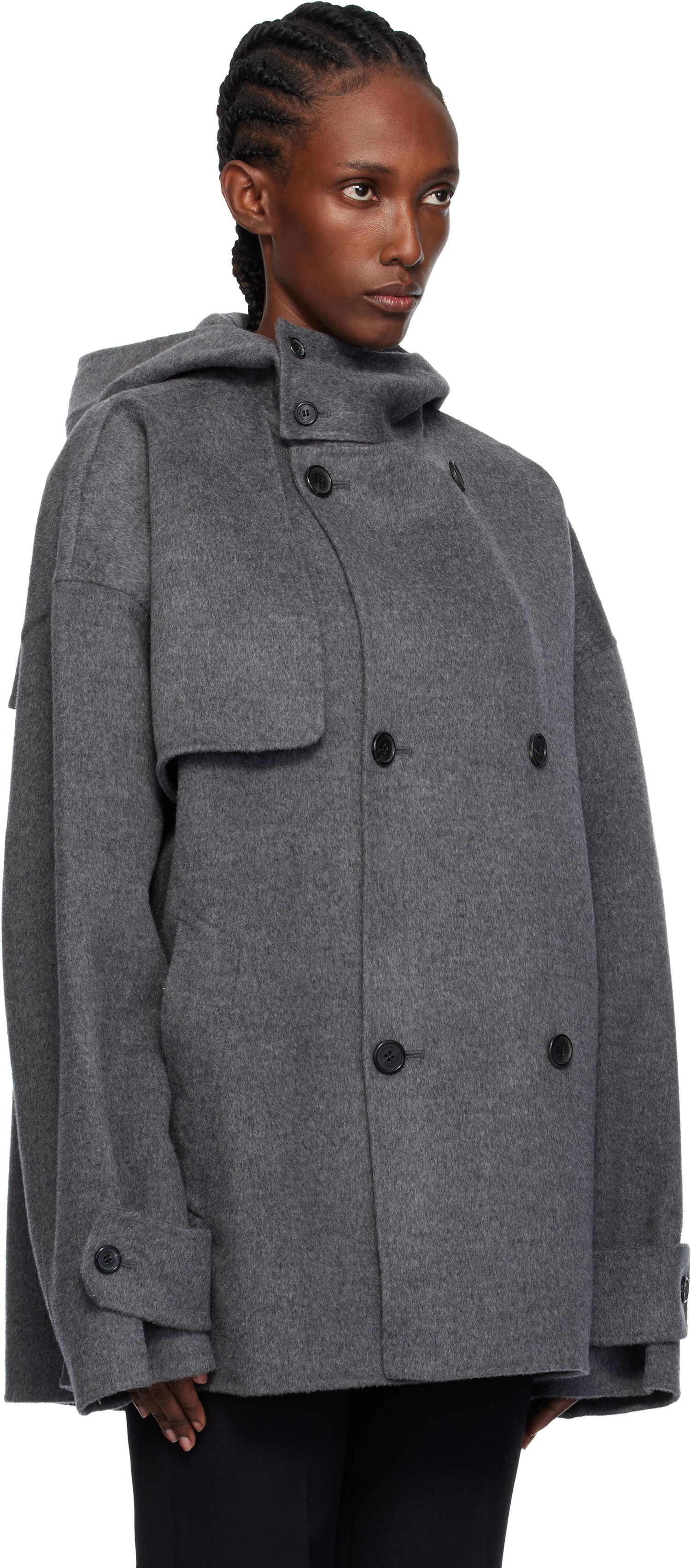 Takit JW Anderson JW Anderson Oversized Peacoat Harmaa | CO0343-PG1559, 1