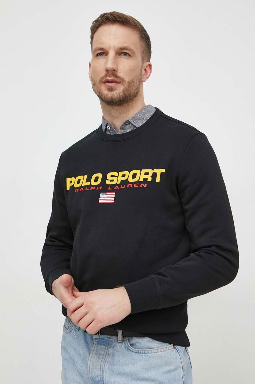 Huppari Polo by Ralph Lauren Black Printed Sweatshirt Musta | 710835770