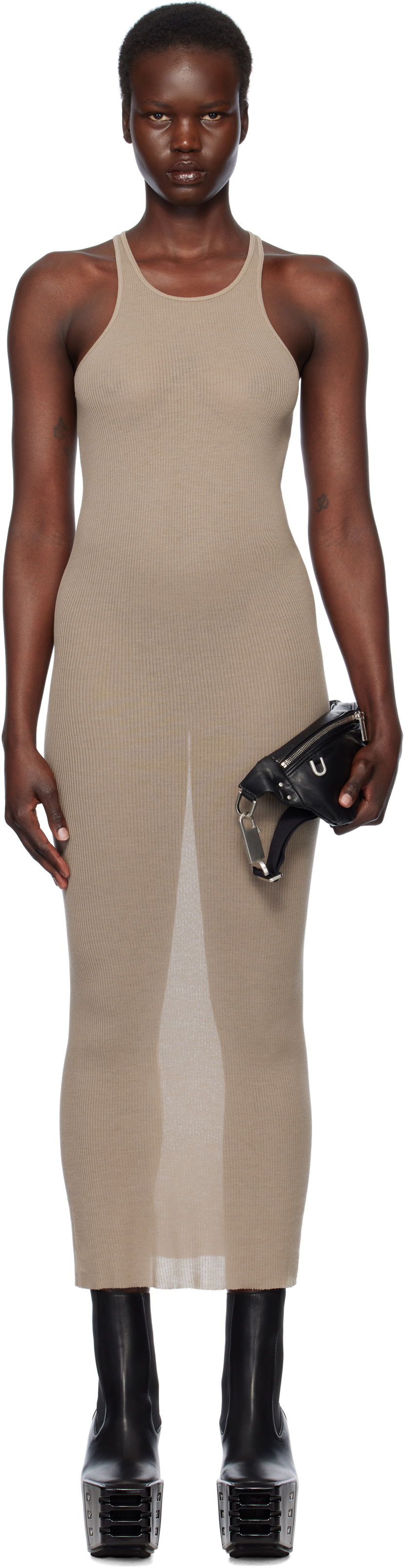 Mekko Rick Owens Rick Owens Hollywood Tank Maxi Dress Beige | RP01E7549 RC
