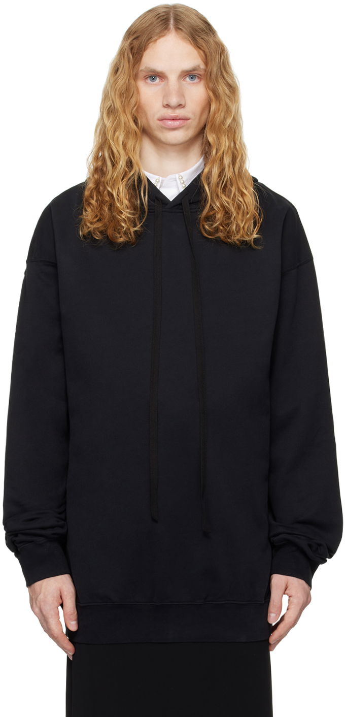 Huppari Ann Demeulemeester Ann Demeulemeester Ollie Printed Comfort Hoodie Musta | 2402-M-JSW01-37-FA185-099