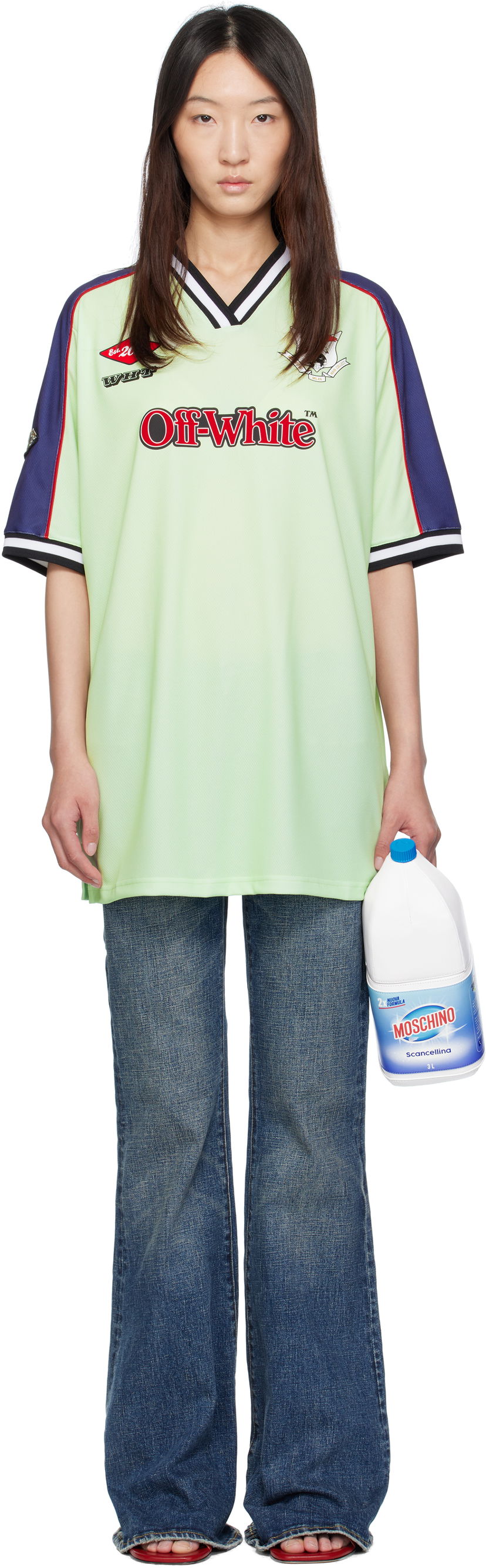 T-paita Off-White Off-White Soccer T-Shirt Vihreä | OWDH008S25JER0011427