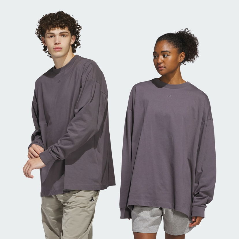 T-paita adidas Performance Basketball Long Sleeve T-Shirt Violetti | JC7835