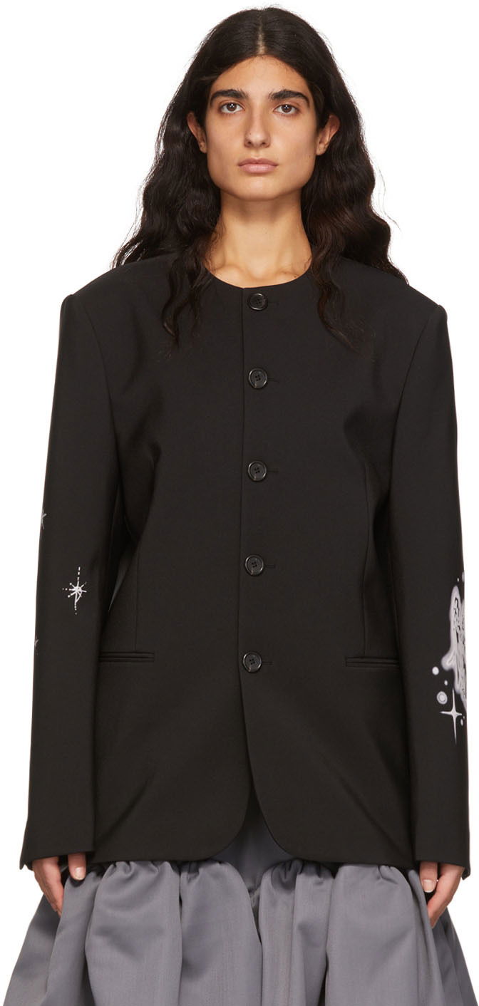 Takki We11done We11done Polyester Buttoned Jacket Musta | WD-JK1-22-099-M-BK