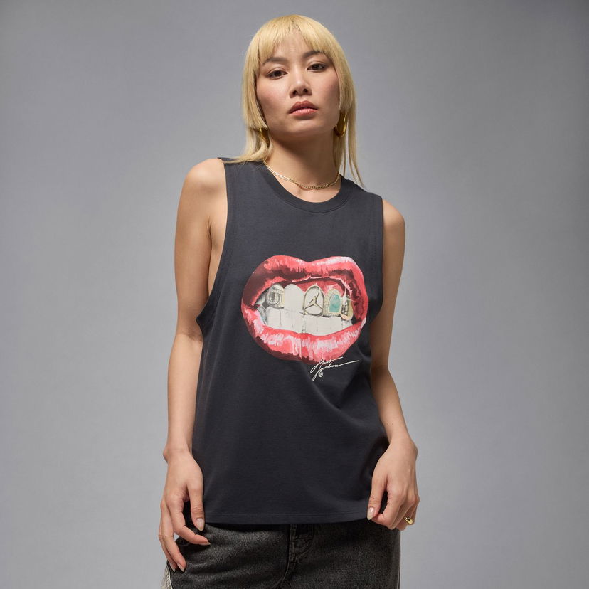 Tankkitoppi Jordan Flight Sleeveless Lips Graphic Tee Musta | HV0223-045