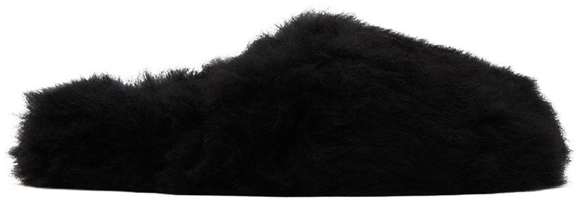 Vaatteet Yves Salomon Yves Salomon Toscana Fur Slippers Musta | 24W23WAA342XXTOSX