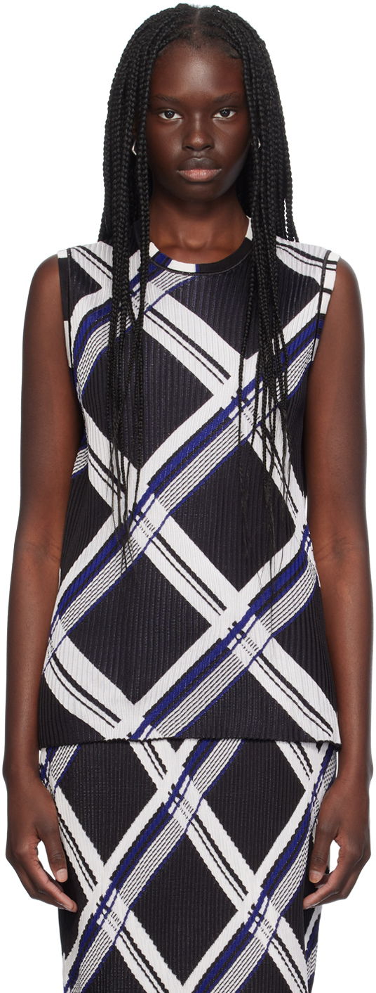 Tankkitoppi Burberry Silk Check Tank Top Musta | 8088896