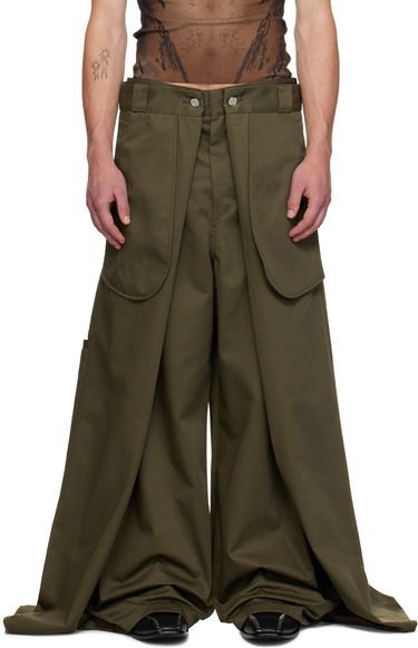 Housut Jean Paul Gaultier Jean Paul Gaultier x Shayne Oliver 'The Wrap' Wide-Leg Trousers Vihreä | 24/27-F-PA113P-C048-41, 0