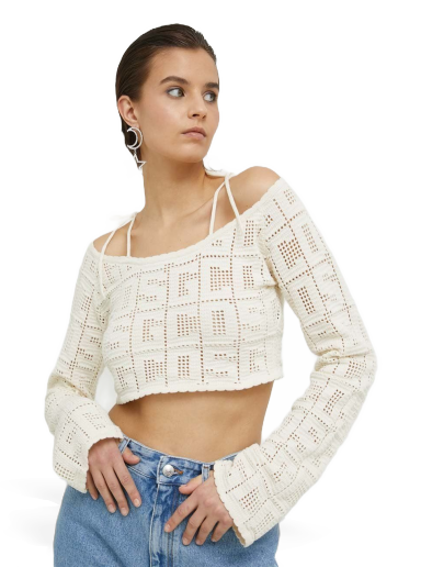 Villapaita GCDS Cropped Sweater Beige | SS23W380920