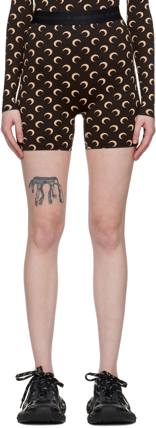 Shortsit Marine Serre All Over Moon Shorts Ruskea | WSH007