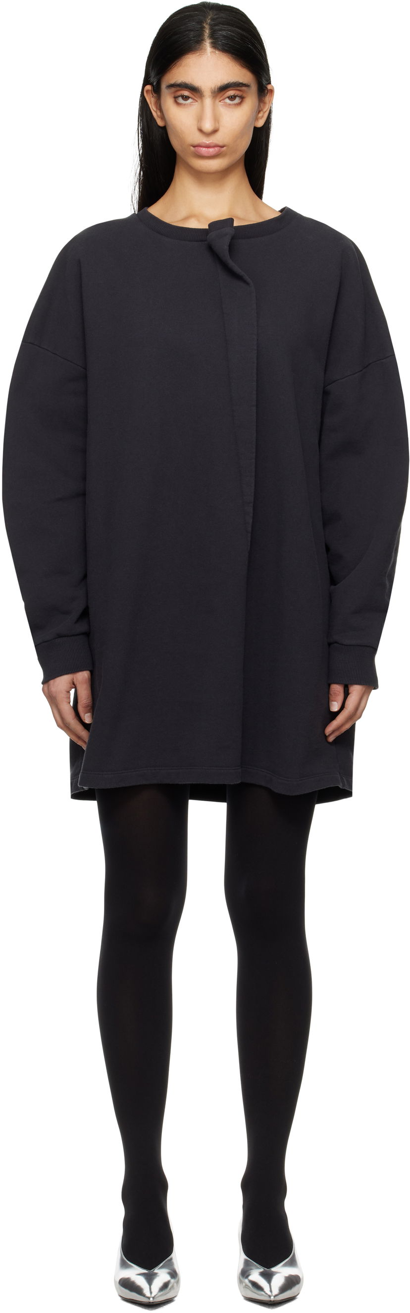 Mekko Maison Margiela MM6 Maison Margiela Sweat Jersey Darting Minidress Musta | S52DA0050 M25014