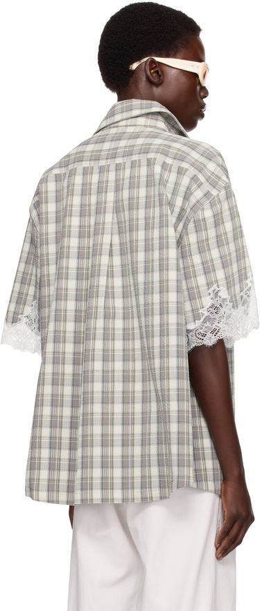 Paita Martine Rose Martine Rose Lace Trim Plaid Shirt Harmaa | 478WS28044, 2