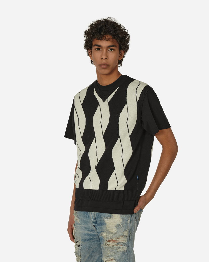 Villapaita Awake NY Cable Sweater Vest Tummansininen | AWK-FW23-KN006  BLACK MULTI