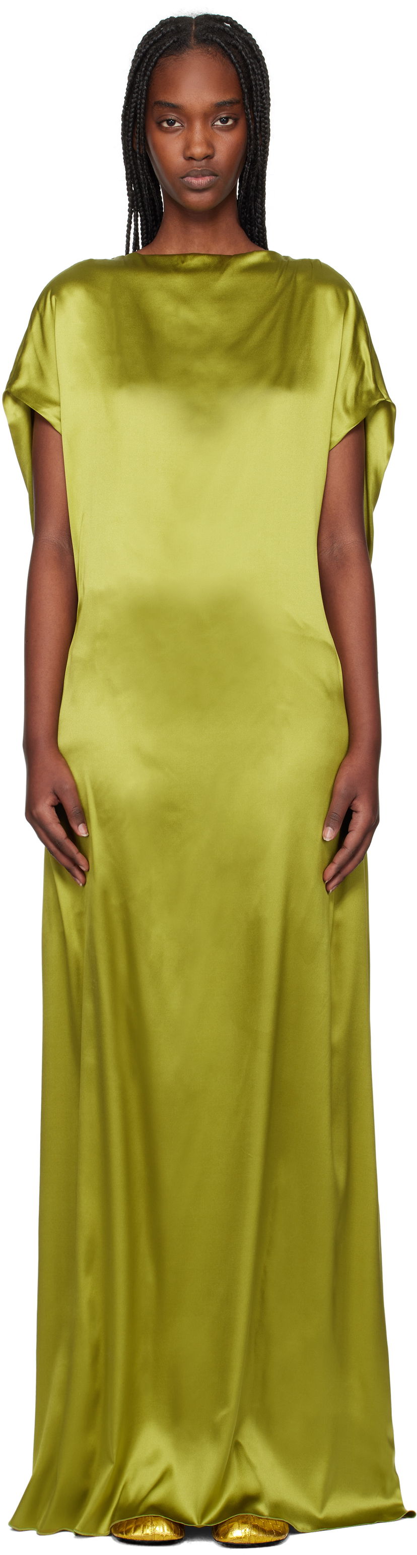 Mekko Dries Van Noten Dries Van Noten Silk Floor Length Dress Vihreä | 251-011035-1032