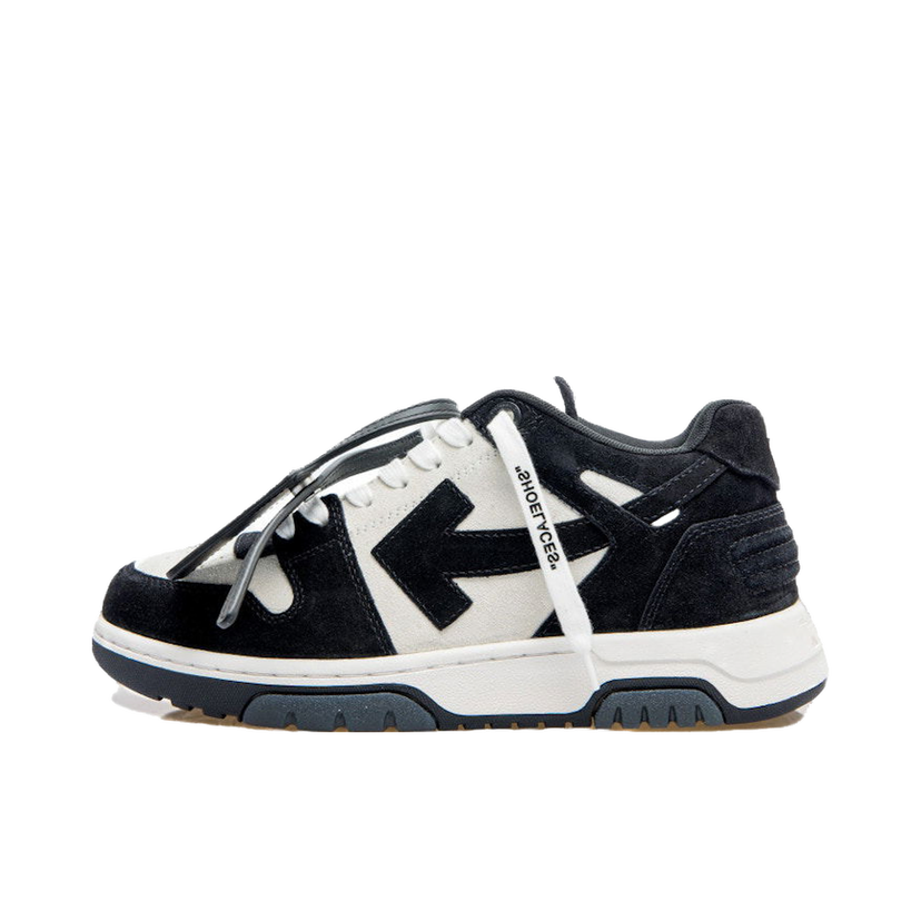 Tennarit ja kengät Off-White Out Of Office OOO Low Tops White Black Suede Musta | OMIA189F22LEA0020110