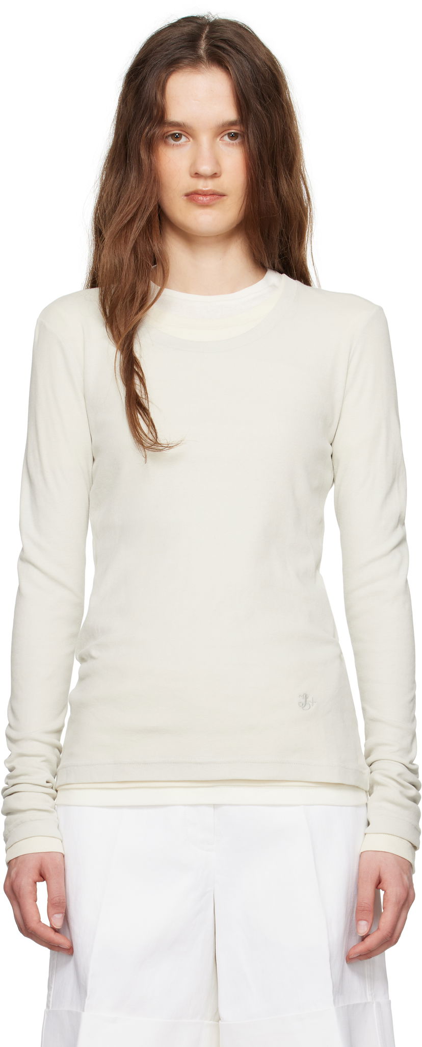 Villapaita Jil Sander Jil Sander '3 Layers' Long Sleeve T-Shirt Set Valkoinen | J40FV0104_JTN356