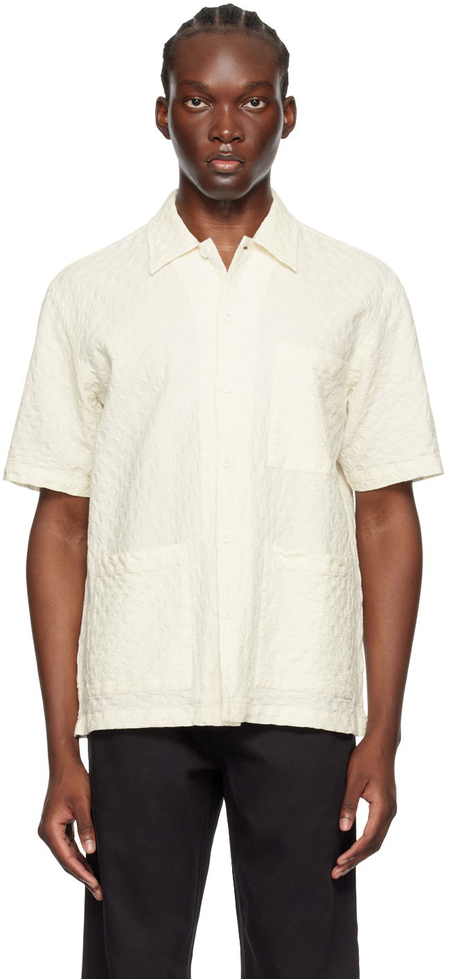 Paita Universal Works Universal Works Island Short Sleeve Shirt Valkoinen | P3063