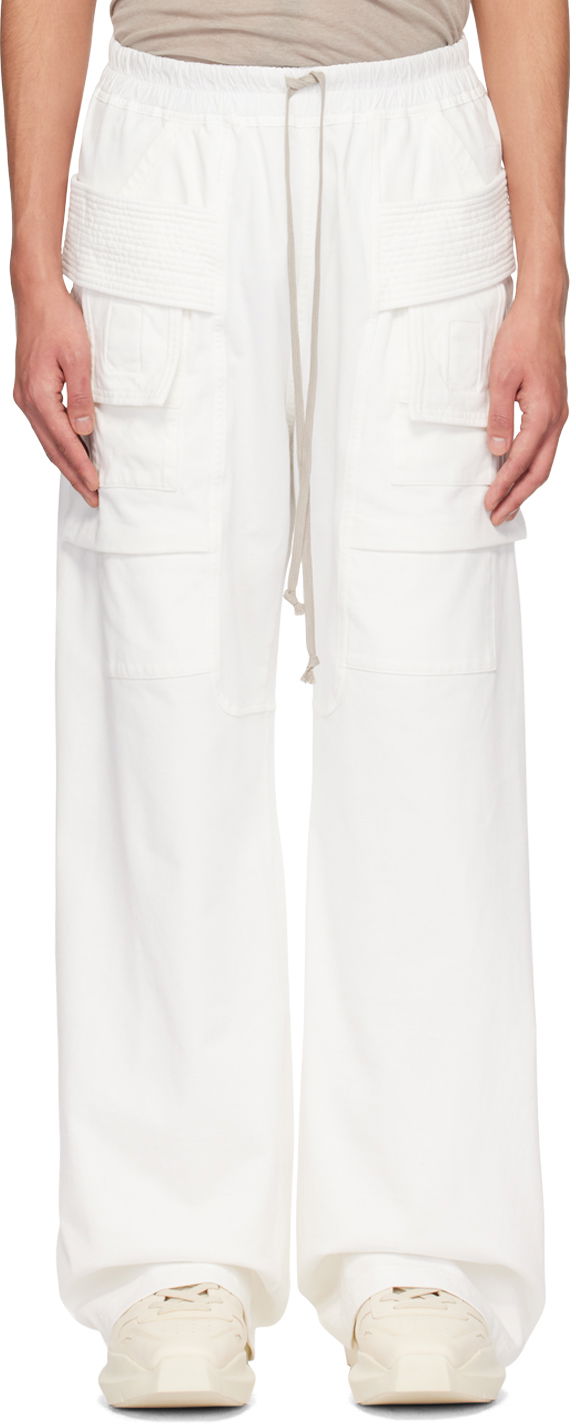 Cargo housut Rick Owens Creatch Wide Leg Cargo Pants Valkoinen | DU01D1394 RIG