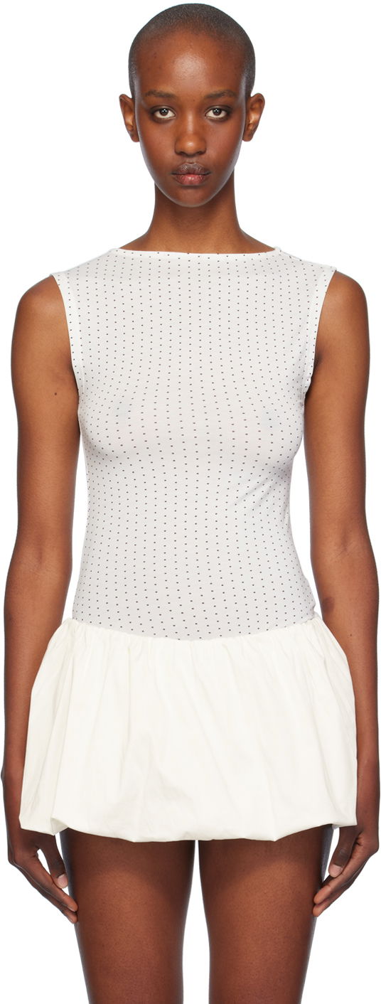 Mekko Miaou Miaou Kelly Dotted Peplum Top Valkoinen | 7185TJBBKD