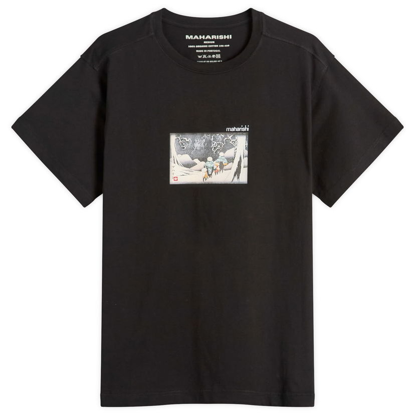 T-paita Maharishi Travellers In Snow Graphic Tee, Size Large Musta | 2213-BLK