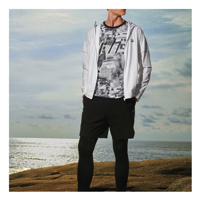 Tuulitakki FILA Knit Running Jacket Valkoinen | A11M021502F-WT, 0