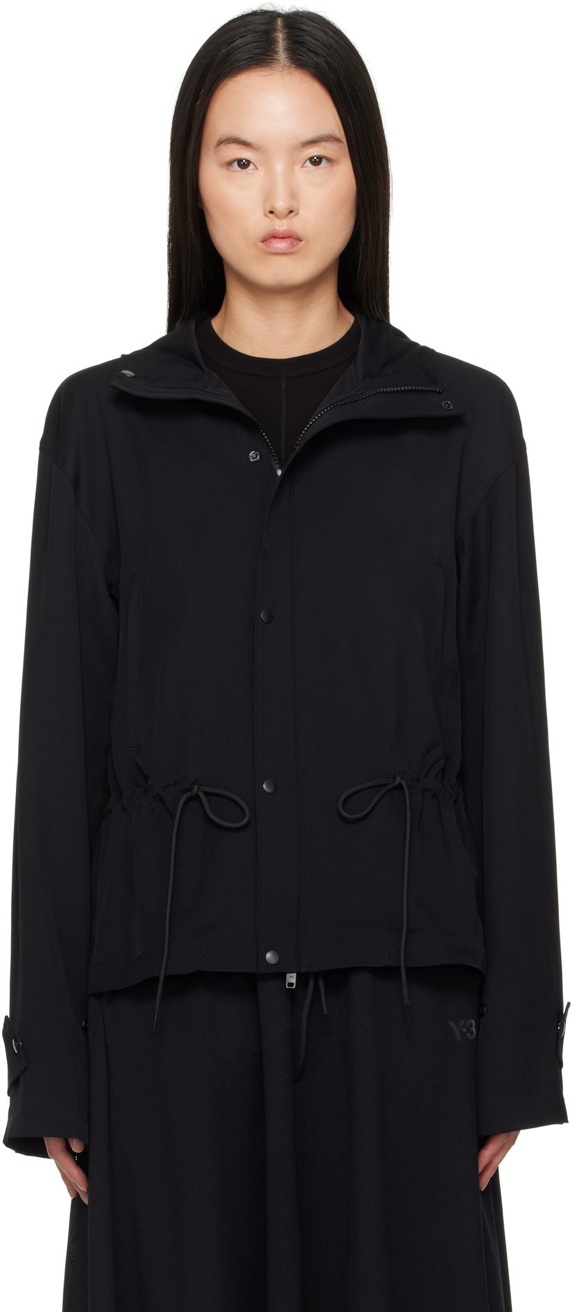 Tuulitakki Y-3 Y-3 Rayon Twill Hooded Jacket Musta | JD1760