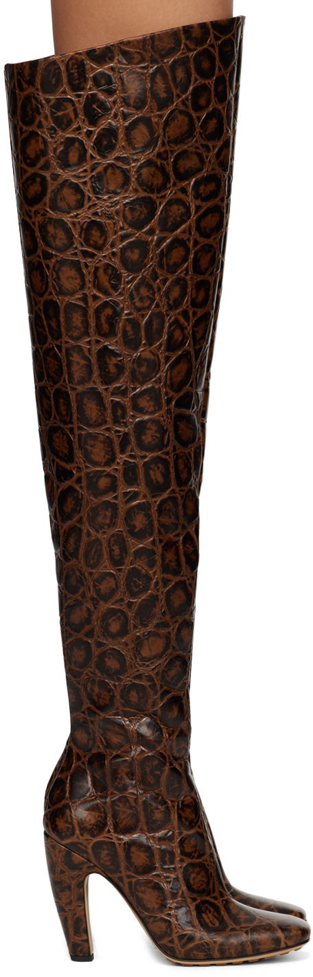 Vaatteet Bottega Veneta Bottega Veneta Canalazzo Over-The-Knee Boots Ruskea | 716326 V3J80