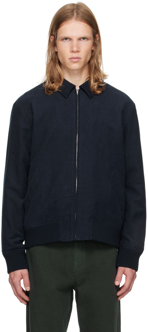 Bomber-takki A.P.C. Navy Gilles Bomber Jacket Musta | COHAK-H02706