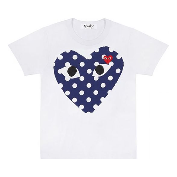 T-paita Comme des Garçons PLAY Short Sleeve T-Shirt with Graphic Print Valkoinen | AZT234