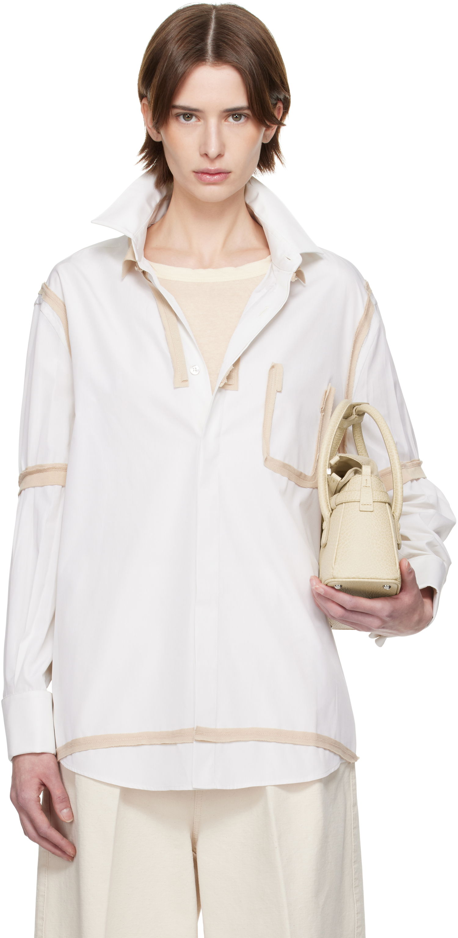 Paita Maison Margiela Maison Margiela Contrast Trim Shirt Valkoinen | S51DT0018 M35391, 0