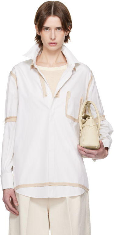 Paita Maison Margiela Maison Margiela Contrast Trim Shirt Valkoinen | S51DT0018 M35391, 0