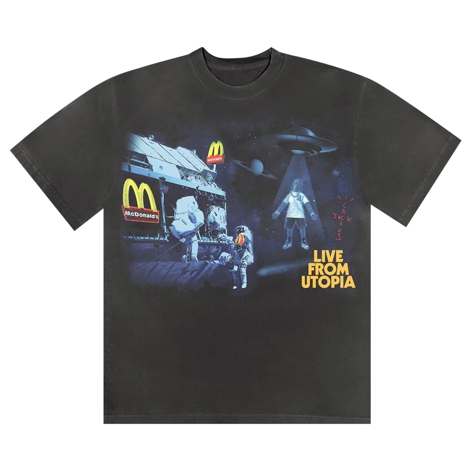 T-paita Cactus Jack by Travis Scott McDonald's x Live From Utopia T-Shirt Musta | CJMD SS38 BLAC, 1