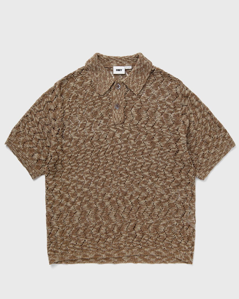 Villapaita OBEY Andre Open Knit Polo Sweater Ruskea | 151000101-TOF